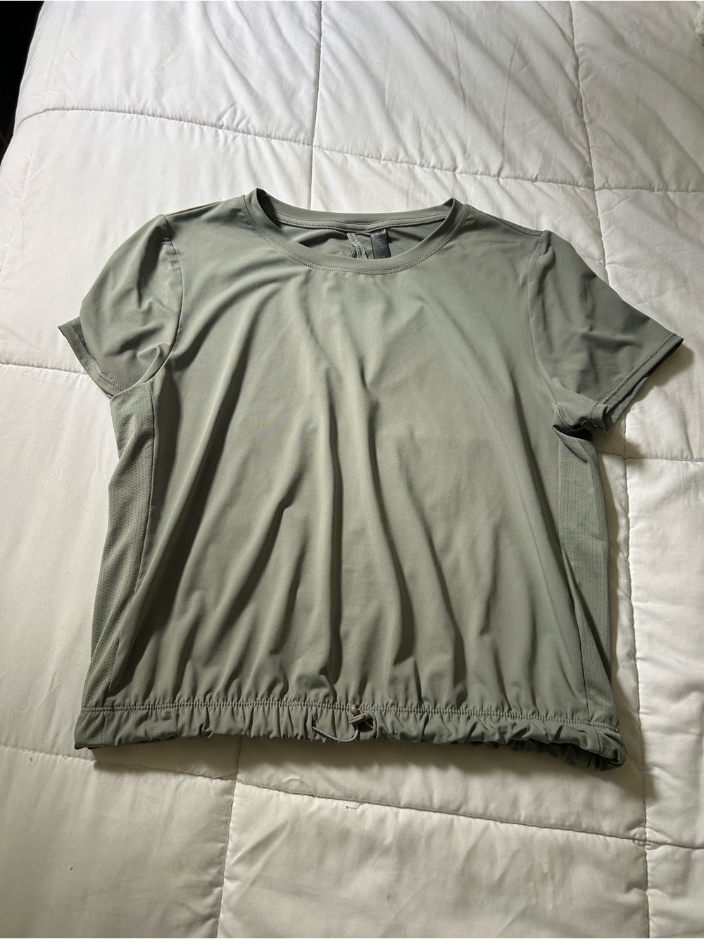 Gray Active Tee with Adjustable Hem